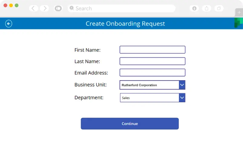 Onboarding Request