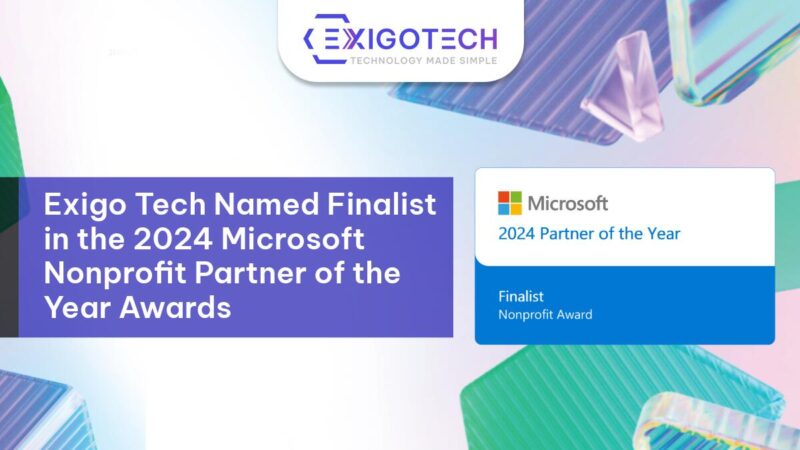 Exigo Tech Named Finalist in the 2024 Microsoft Partner of the Year Awards Nonprofit