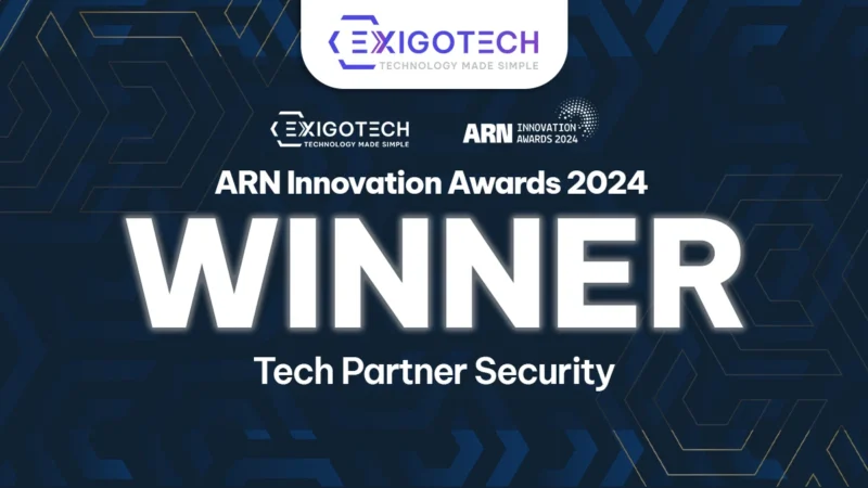 Exigo Tech Wins Technology Partner for Security at the ARN Awards 2024 - Exigo tech blog feature image